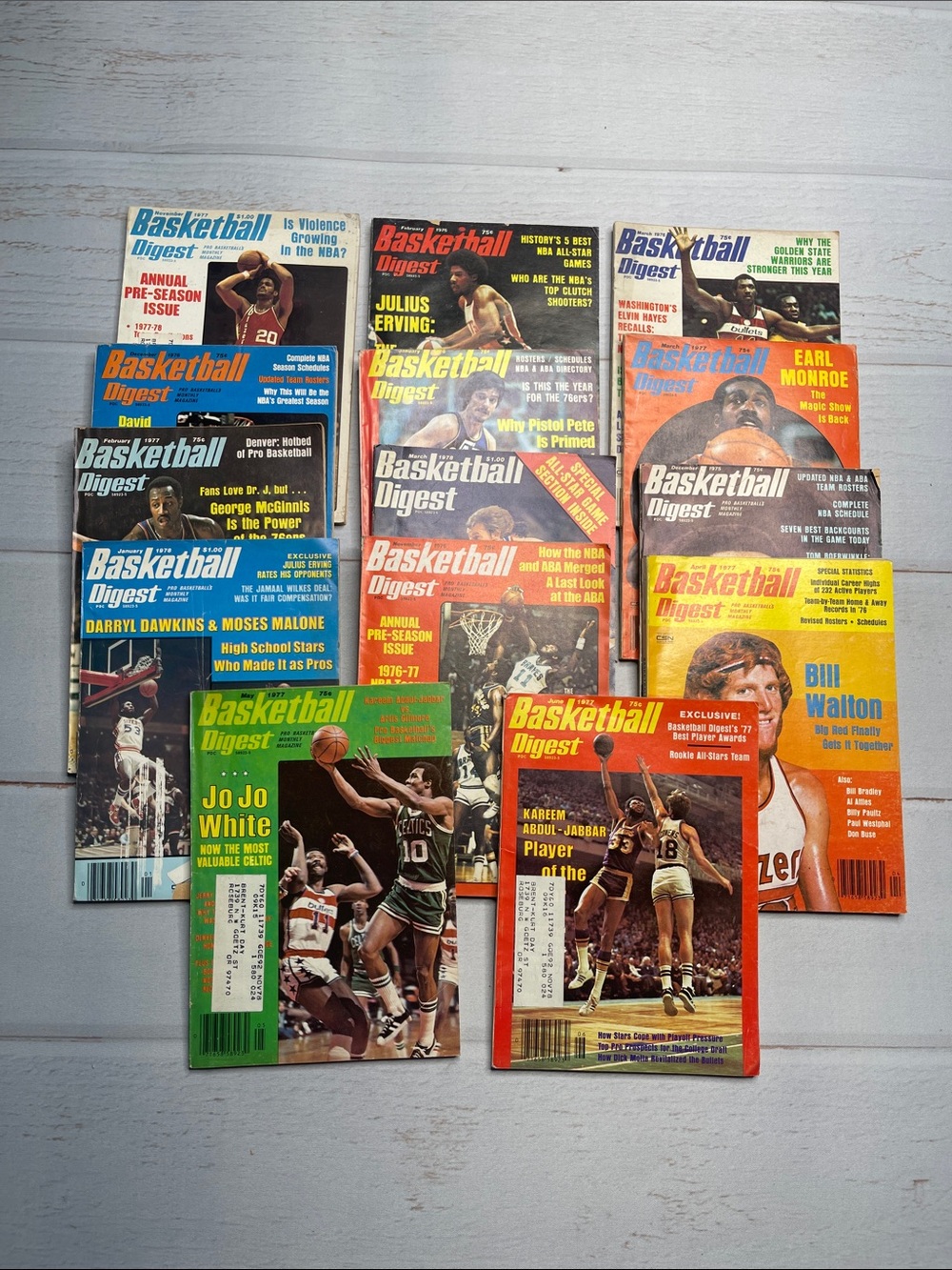 70s Basketball Digest Magazine Bundle 1975 1976 1977 1978 Vintage 1970s